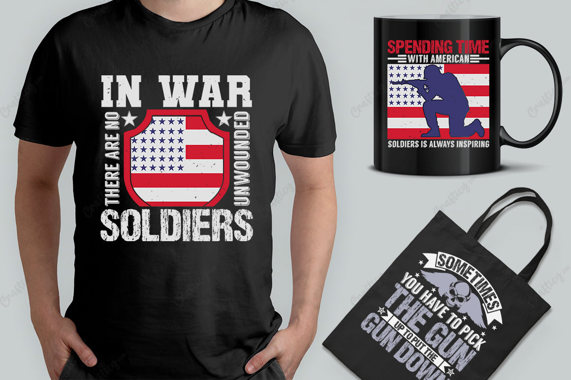 30 Editable Veteran T-Shirt Designs Bundle