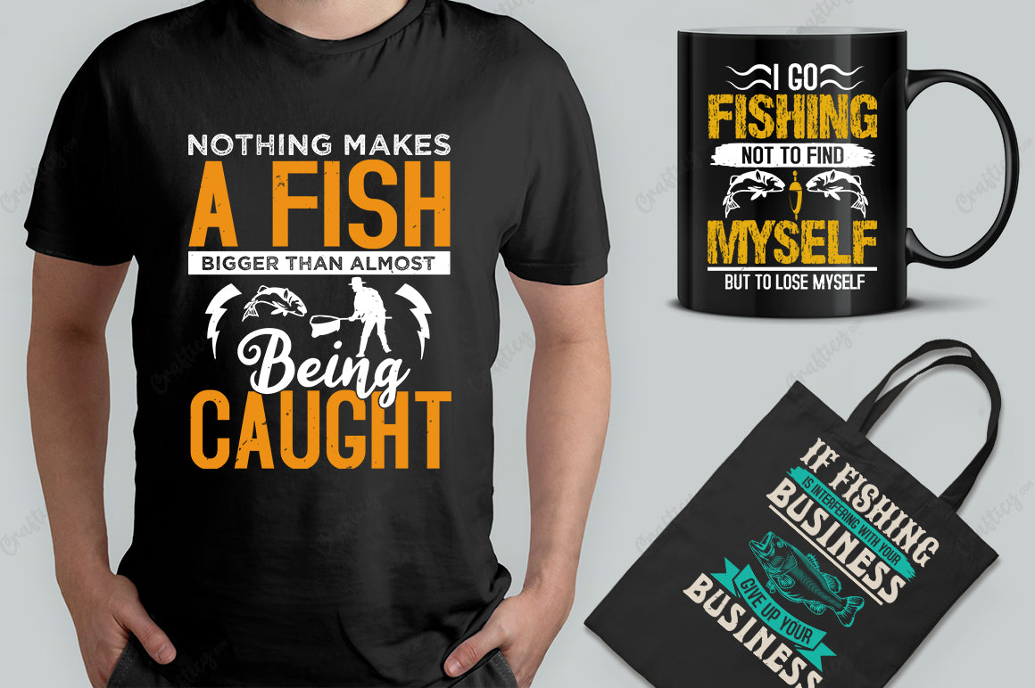 15 Editable Fishing T-Shirt Designs Bundle