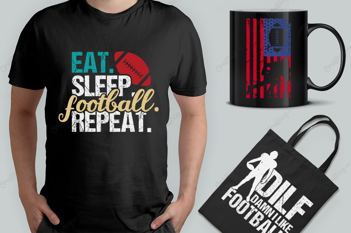 25 Editable American Football T-Shirt Design Bundle