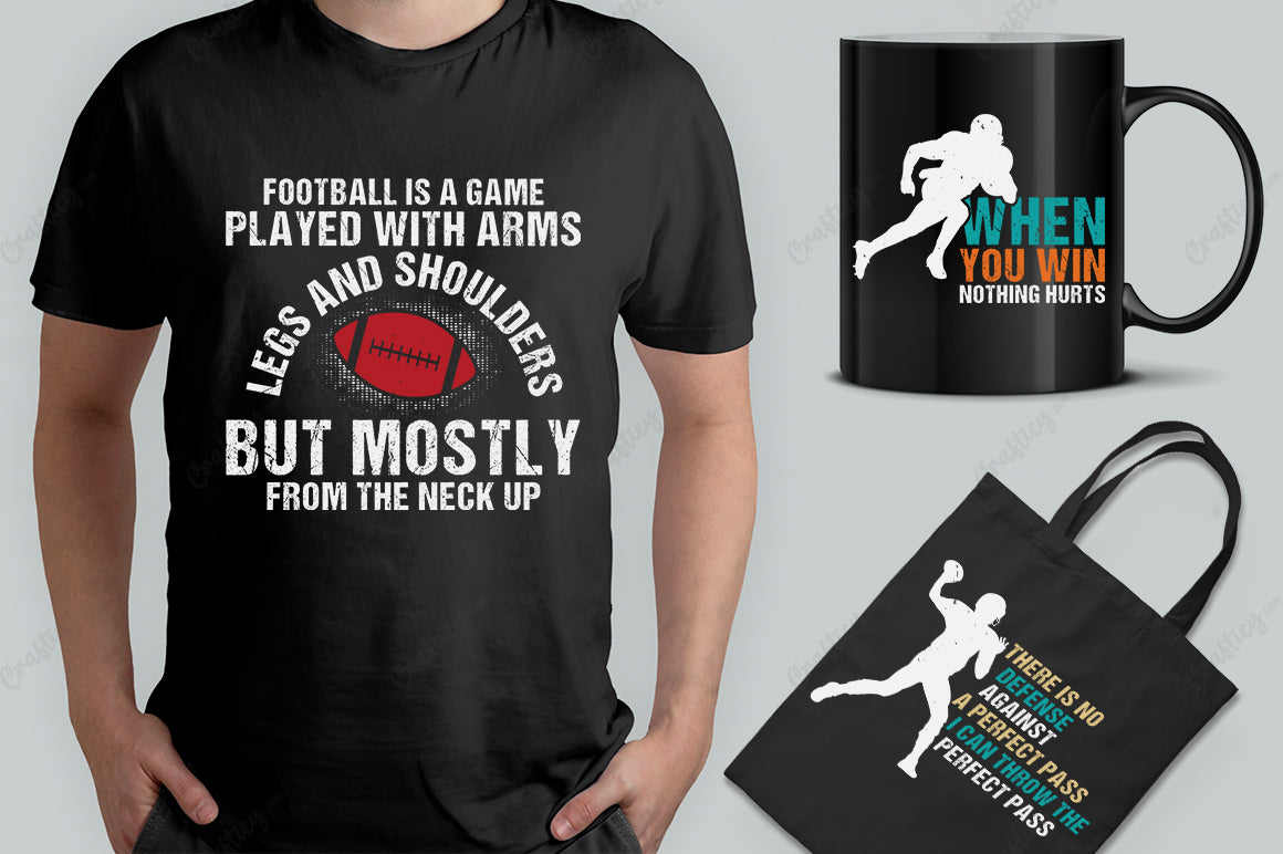 25 Editable American Football T-Shirt Designs Bundle