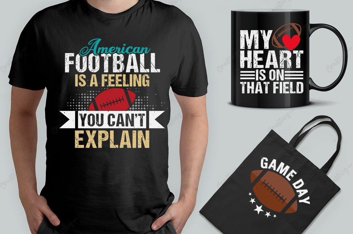 25 Editable American Football T-Shirt Design Bundle