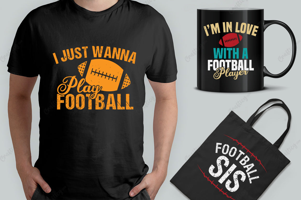 25 Editable American Football T-Shirt Design Bundle