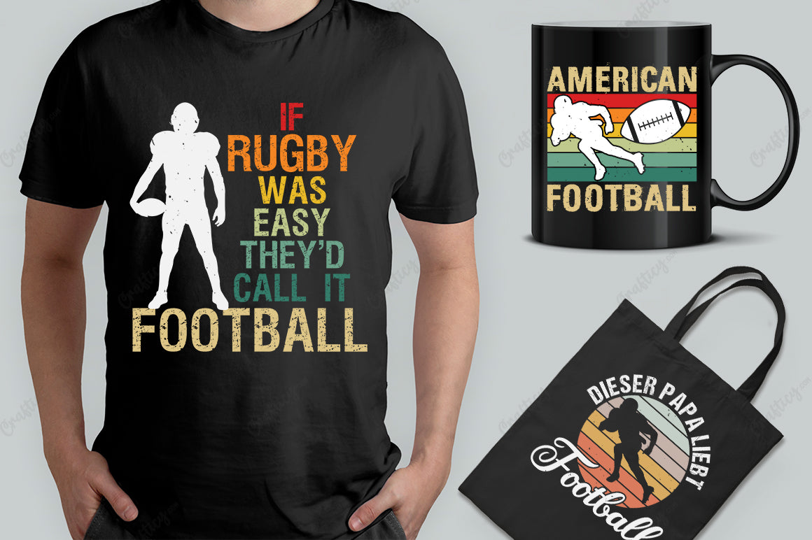 25 Editable American Football T-Shirt Designs Bundle