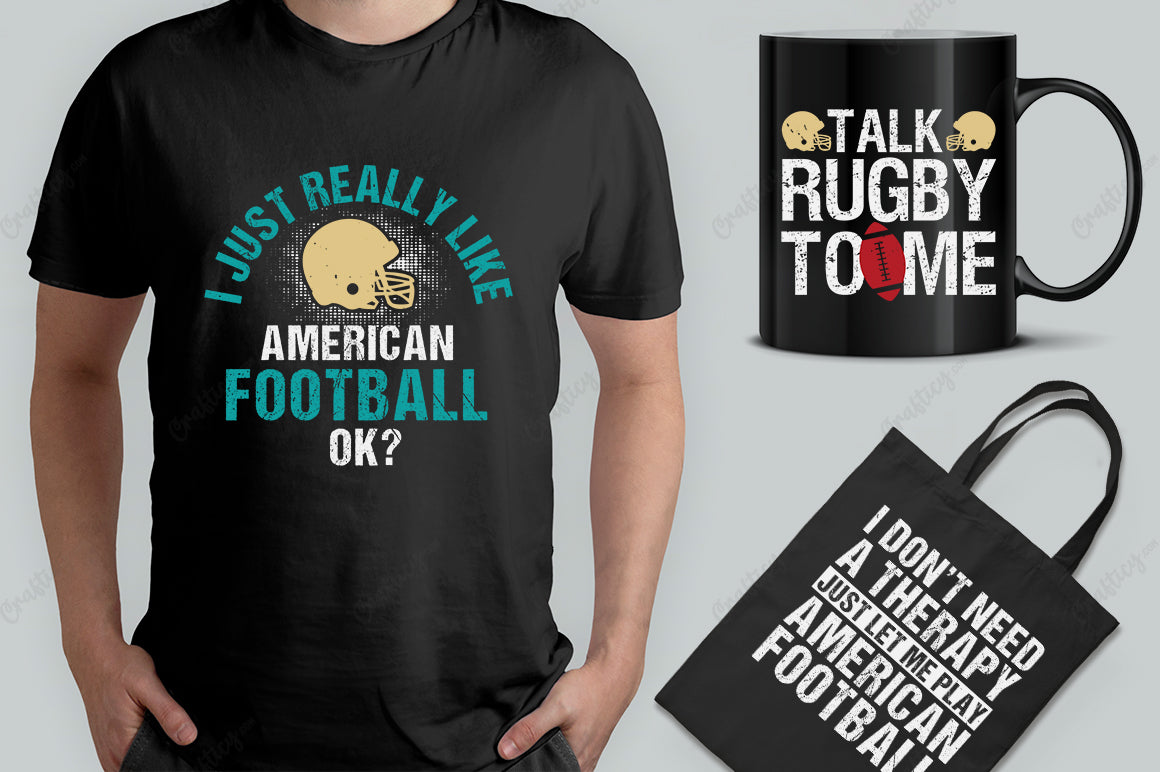 25 Editable American Football T-Shirt Design Bundle