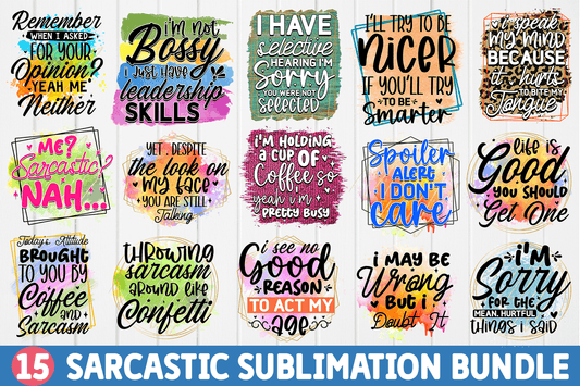 Sarcastic Sublimation PNG Design Bundle