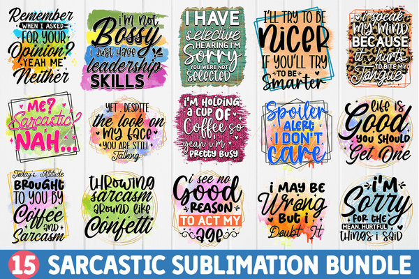 Sarcastic Sublimation PNG Design Bundle