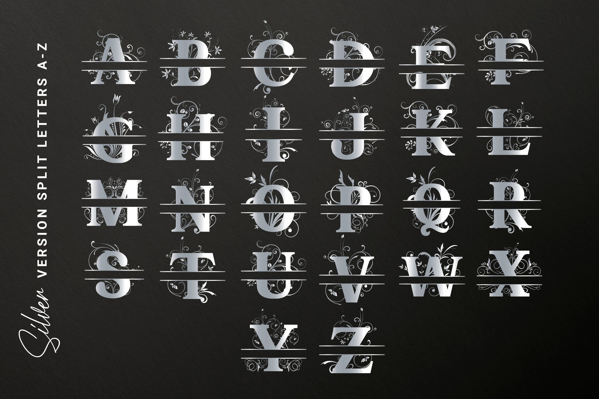 Split Letters A-Z SVG Bundle