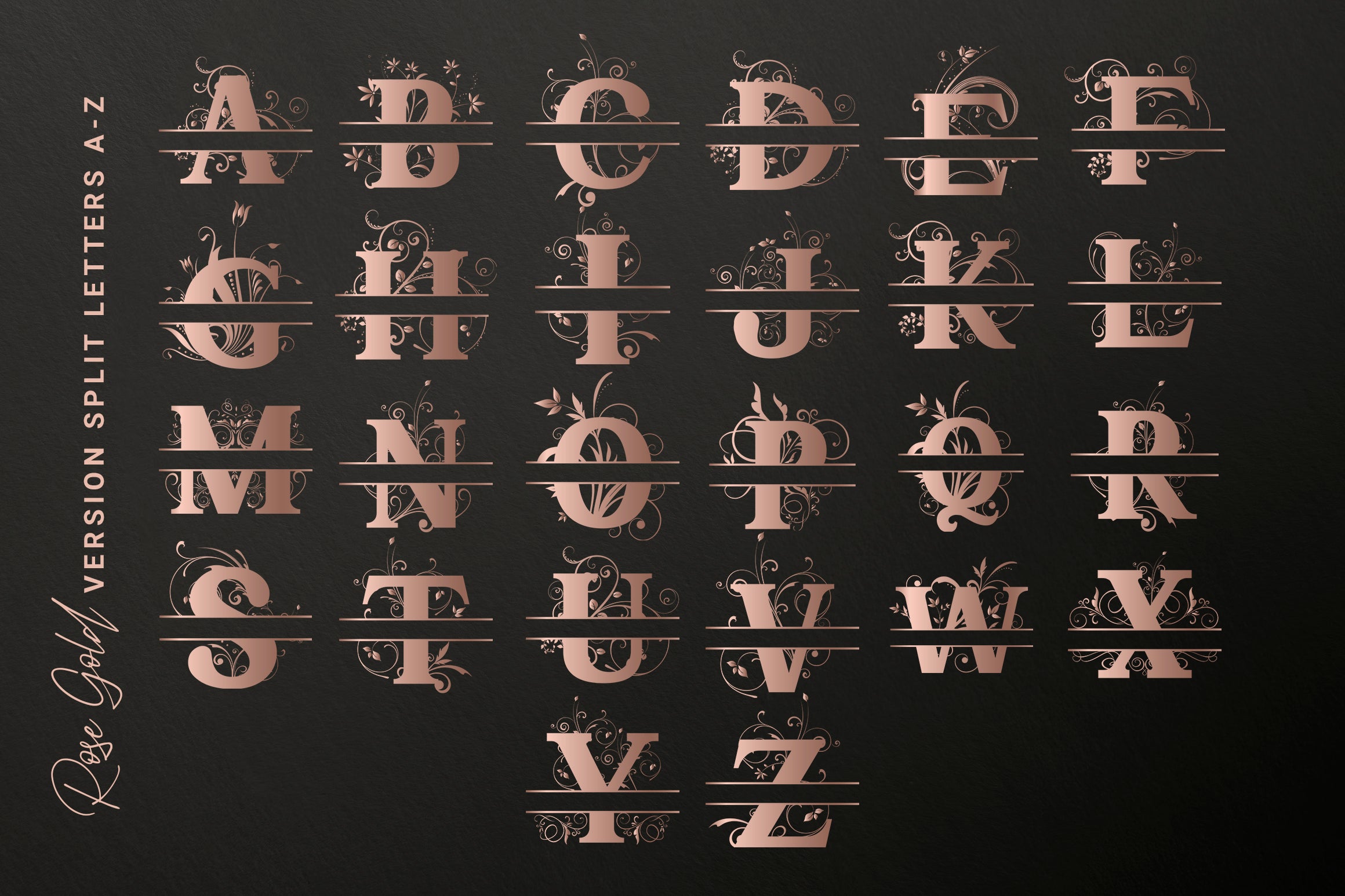 Split Letters A-Z SVG Bundle