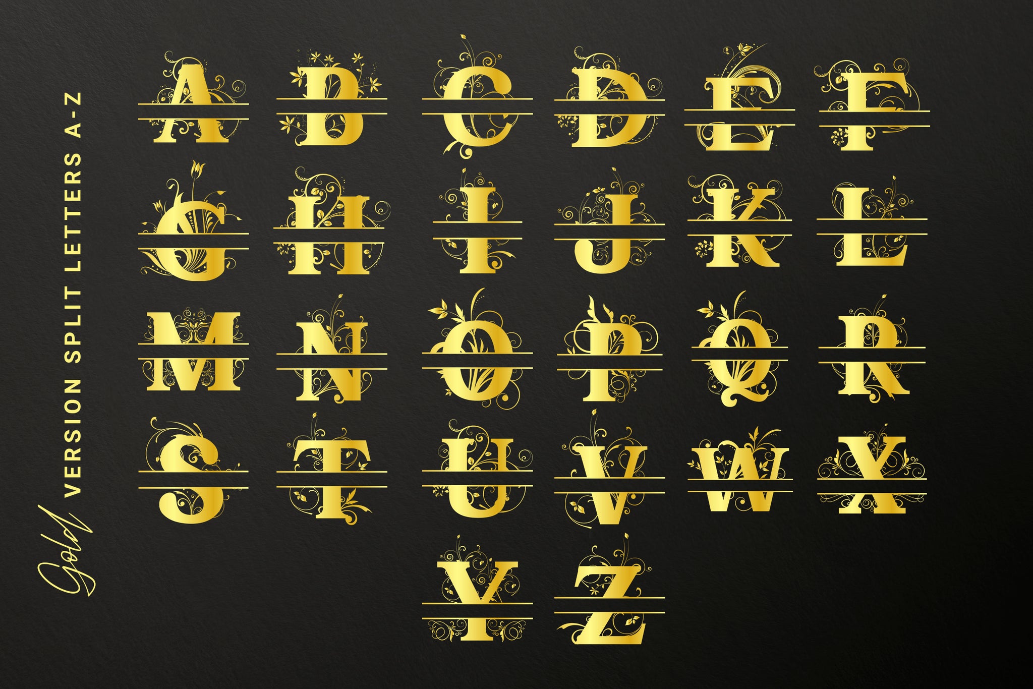 Split Letters A-Z SVG Bundle