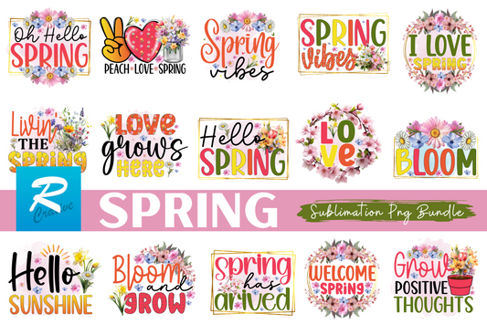 Spring Sublimation  PNG Design Bundle