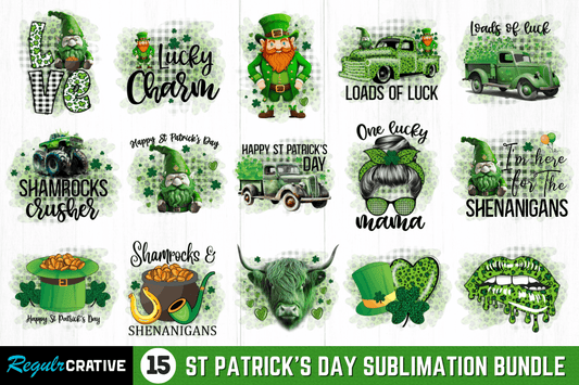 St Patrick's  sublimation Design  PNG Designs  Bundle