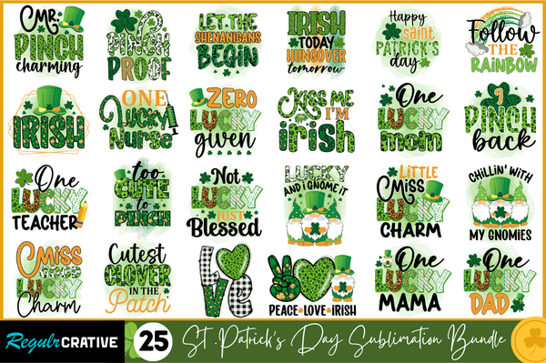 St Patrick's Day Sublimation PNG Design  Bundle