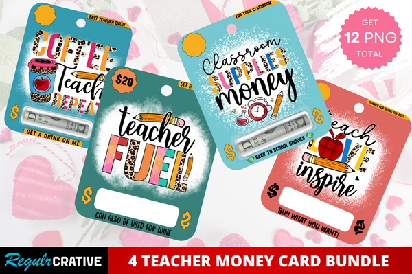 Teacher Money Card PNG Bundle