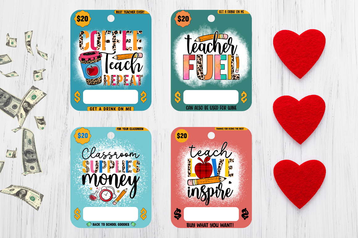 Teacher Money Card PNG Bundle