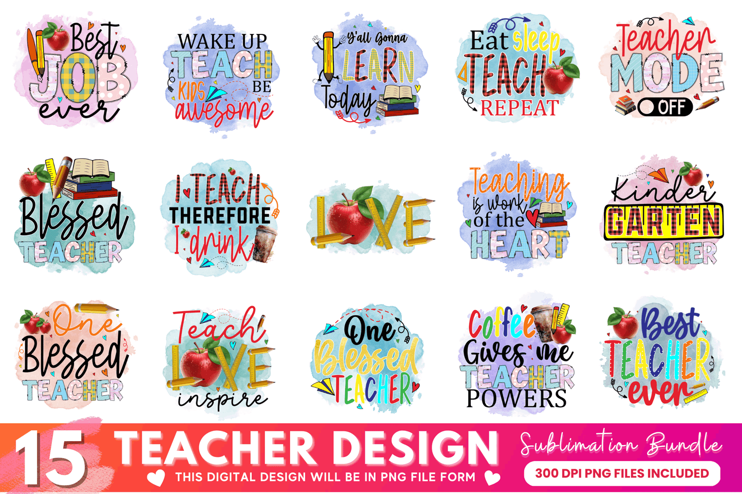 Teacher Quotes Sublimation Bundle