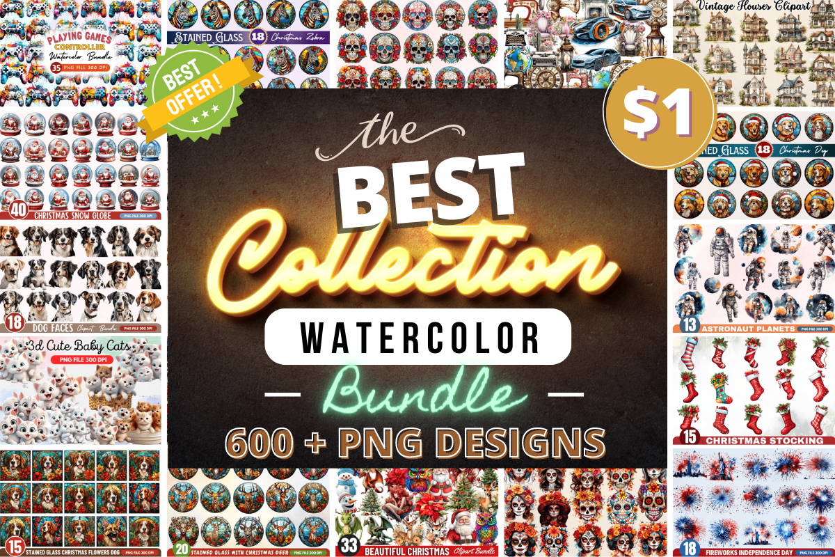 The Mega Best  Collection Watercolor Bundle