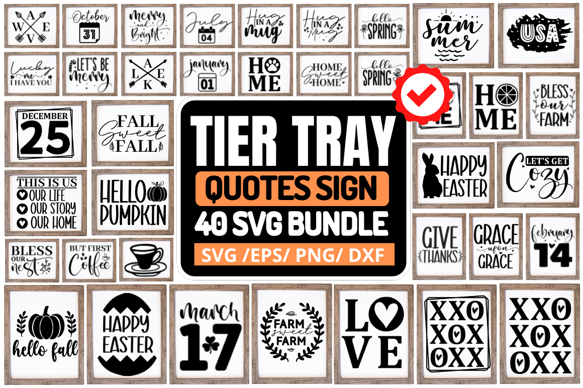 Tier Tray Sign SVG Bundle