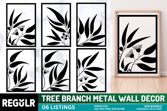 Tree Branch Metal Wall Decor SVG Bundle