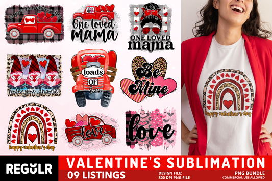 Valentine day Sublimation PNG Designs Bundle