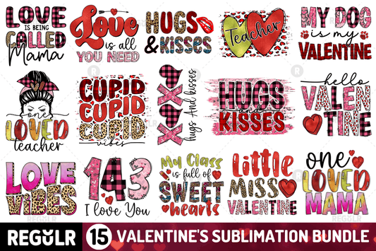 Valentine's Day Sublimation Design PNG Bundle