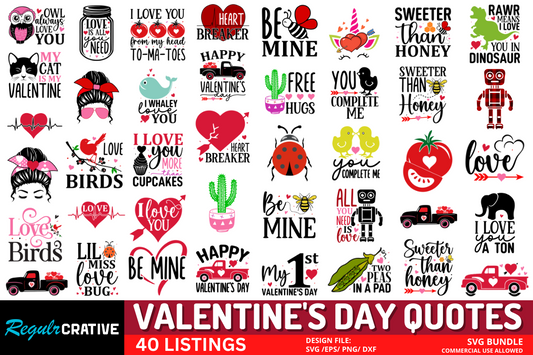 Valentine's Day Quotes Svg Bundle