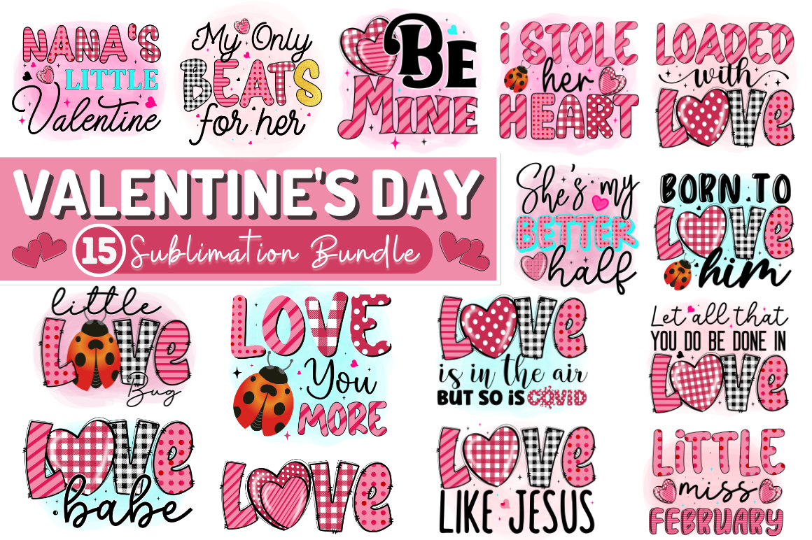 Valentine's Day Sublimation PNG Designs Bundle