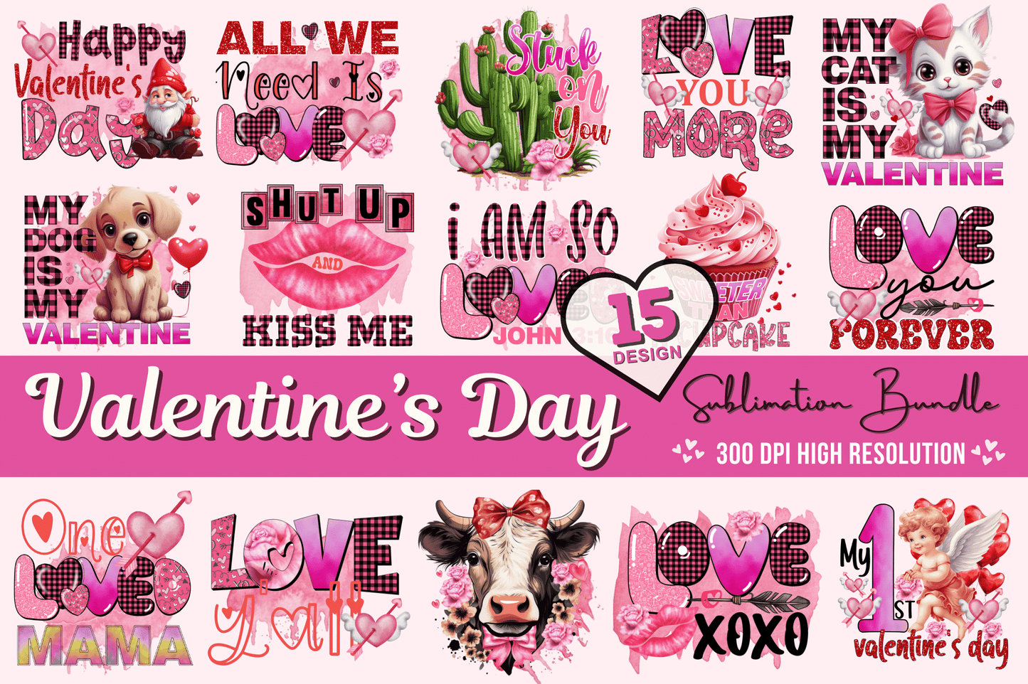 Retro Style Valentine's Day Sublimation Bundle