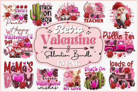 15 Retro Valentine's Day Sublimation Bundle