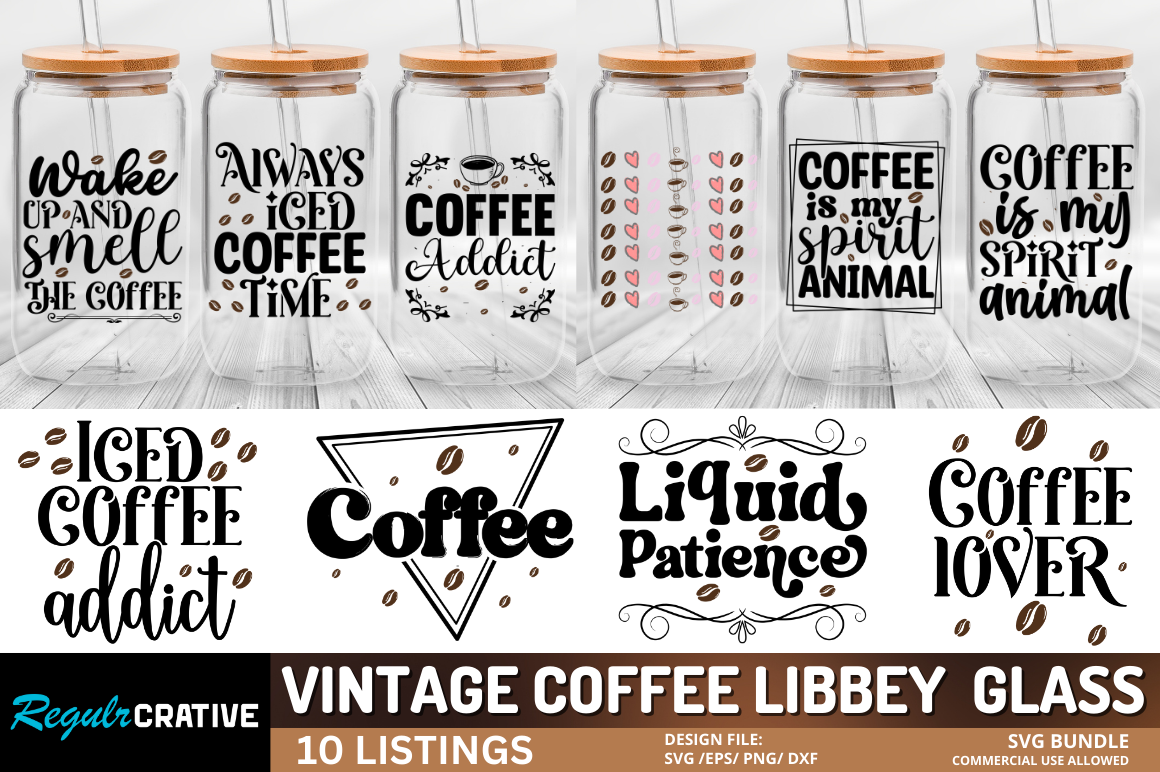 Vintage Coffee Libbey Glass SVG Bundle