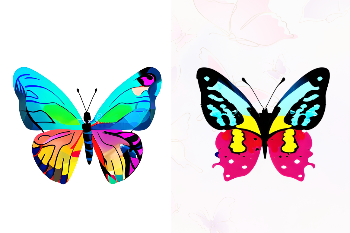 Watercolor  Groovy Butterflies Sublimation Bundle