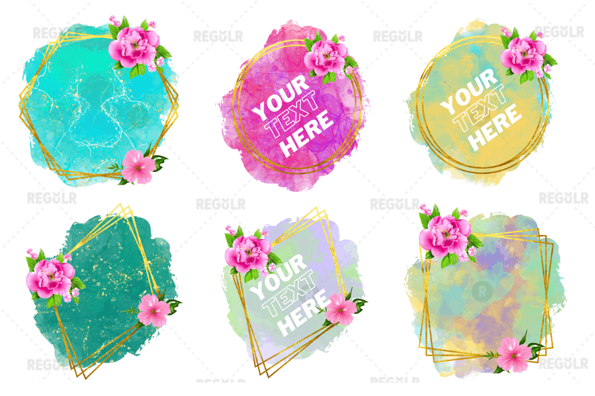 Watercolor Floral Sublimation Background Bundle