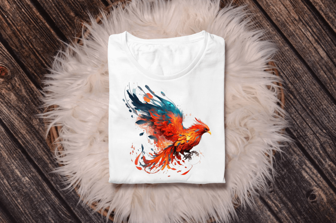 Watercolor  Fire Phoenix Clipart Bundle