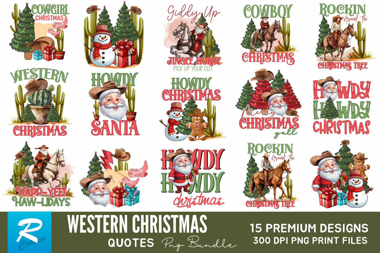 Western Christmas Sublimation Bundle