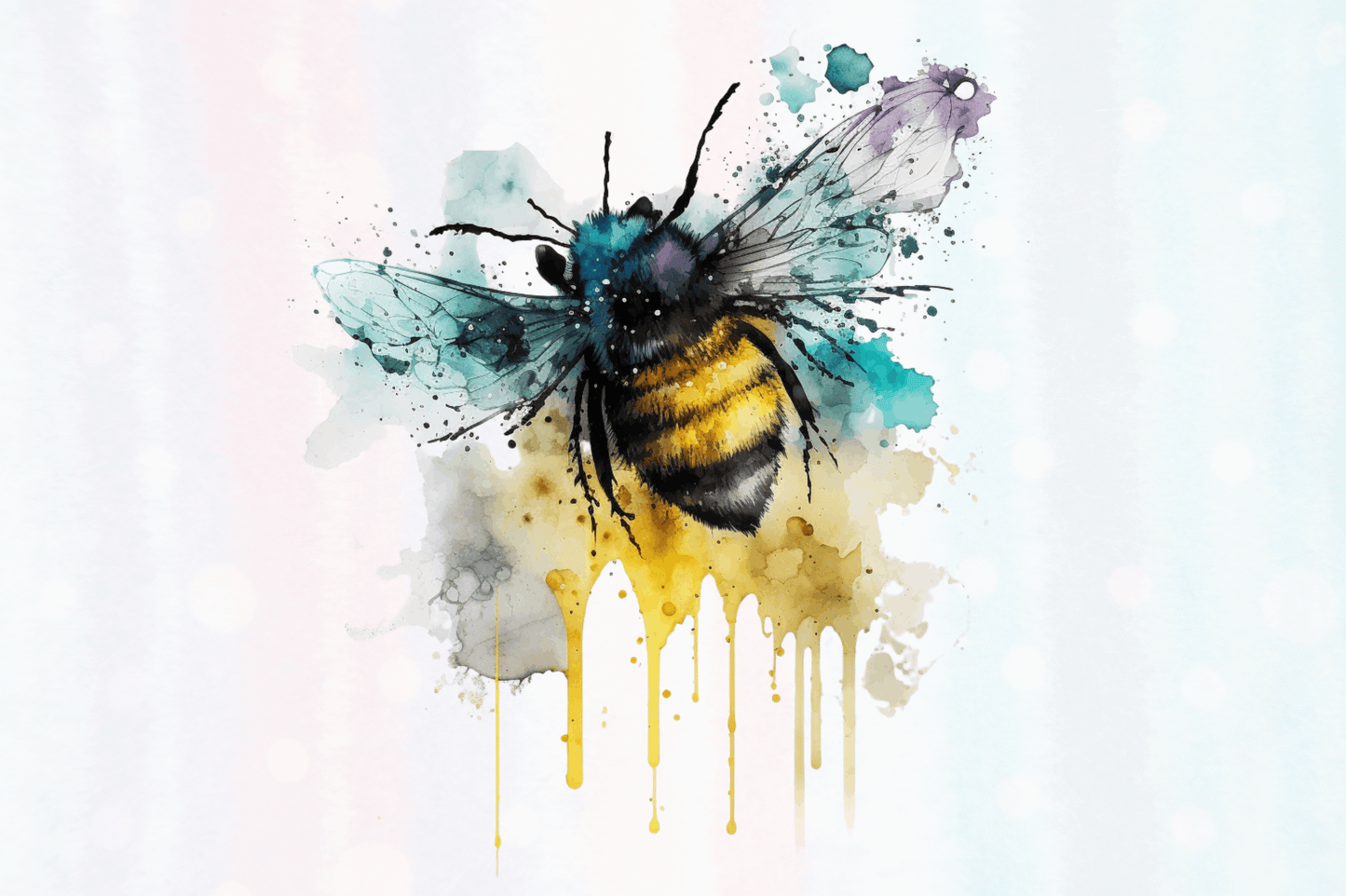 Watercolor Bee Sublimation Png Bundle