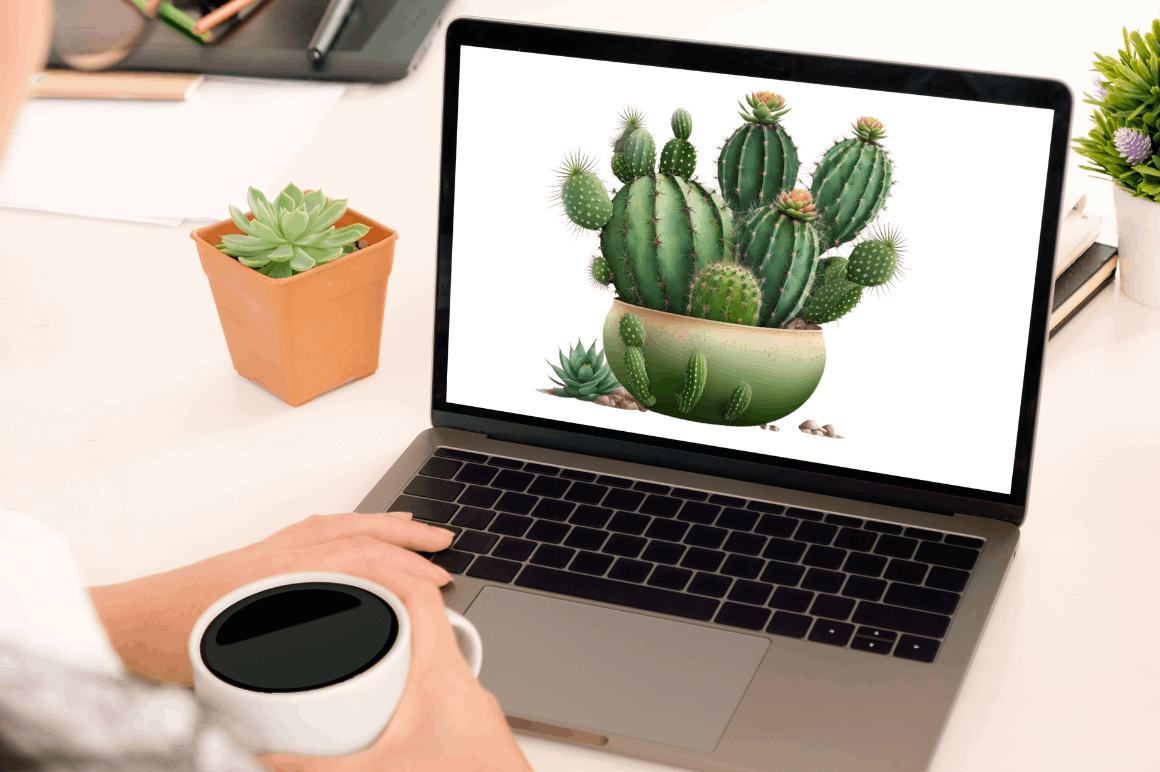 Watercolor Cactus Clipart Bundle