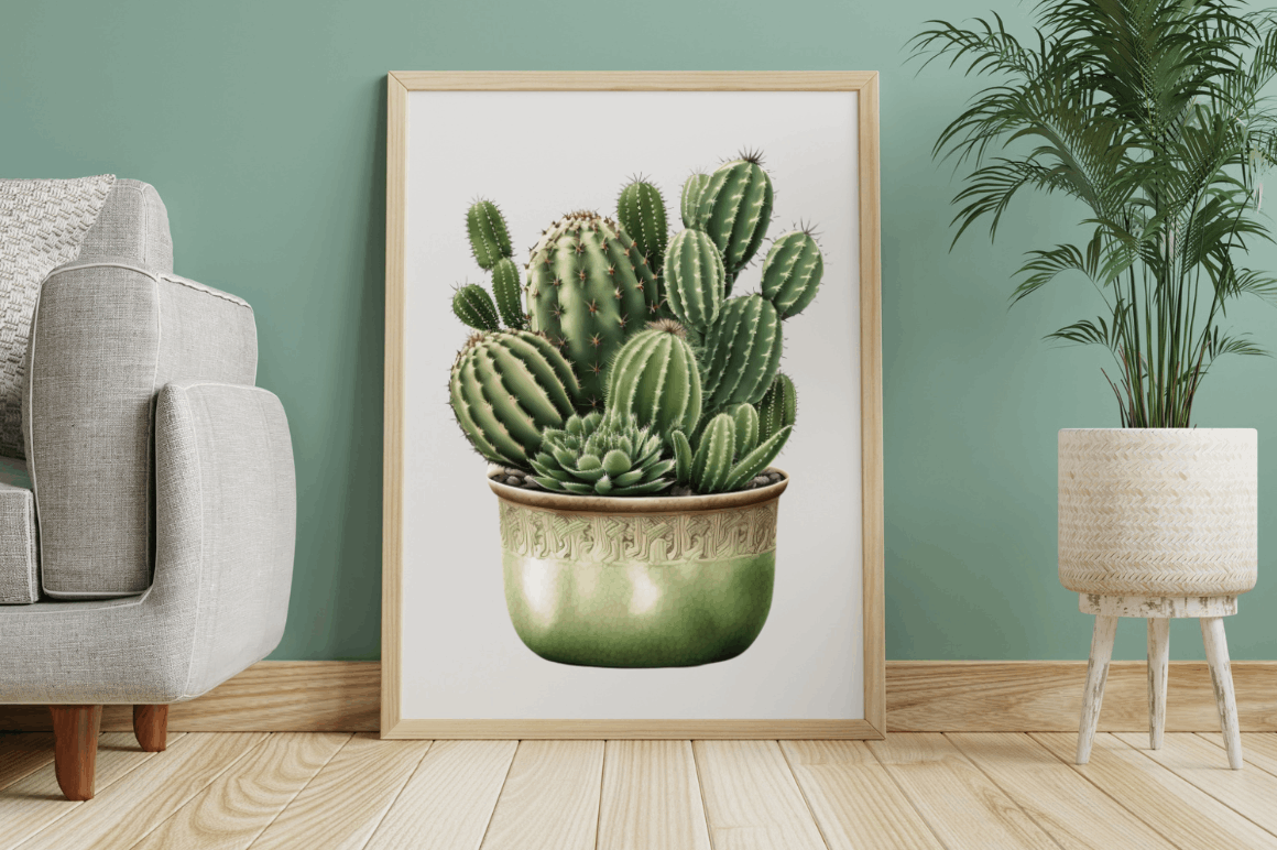 Watercolor Cactus Clipart Bundle