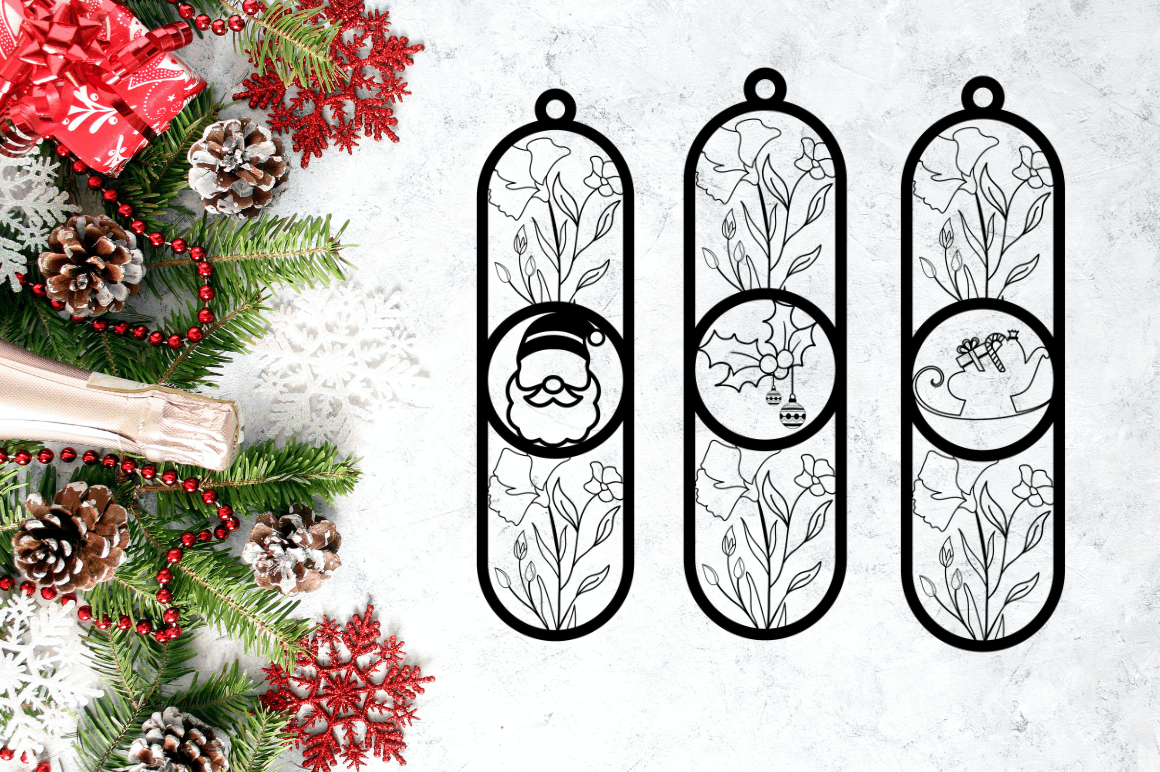 Paper Cut Christmas Bookmark  Svg Bundle