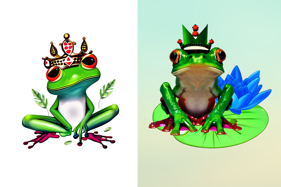 Watercolor  The Prince Frog Clipart Bundle