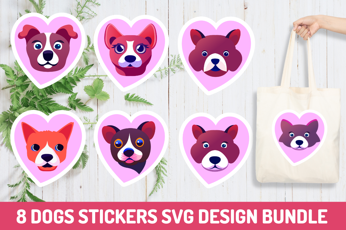 Dog Stickers SVG PNG Bundle