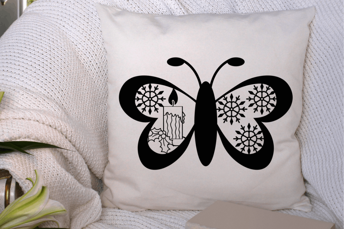 Paper Cut Christmas Butterfly SVG Bundle