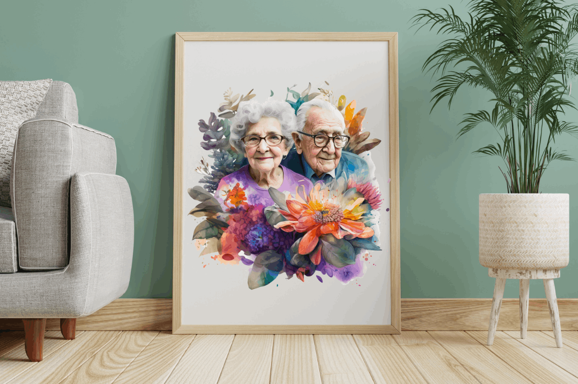 Grandfather and Grandmother Clipart Bundle