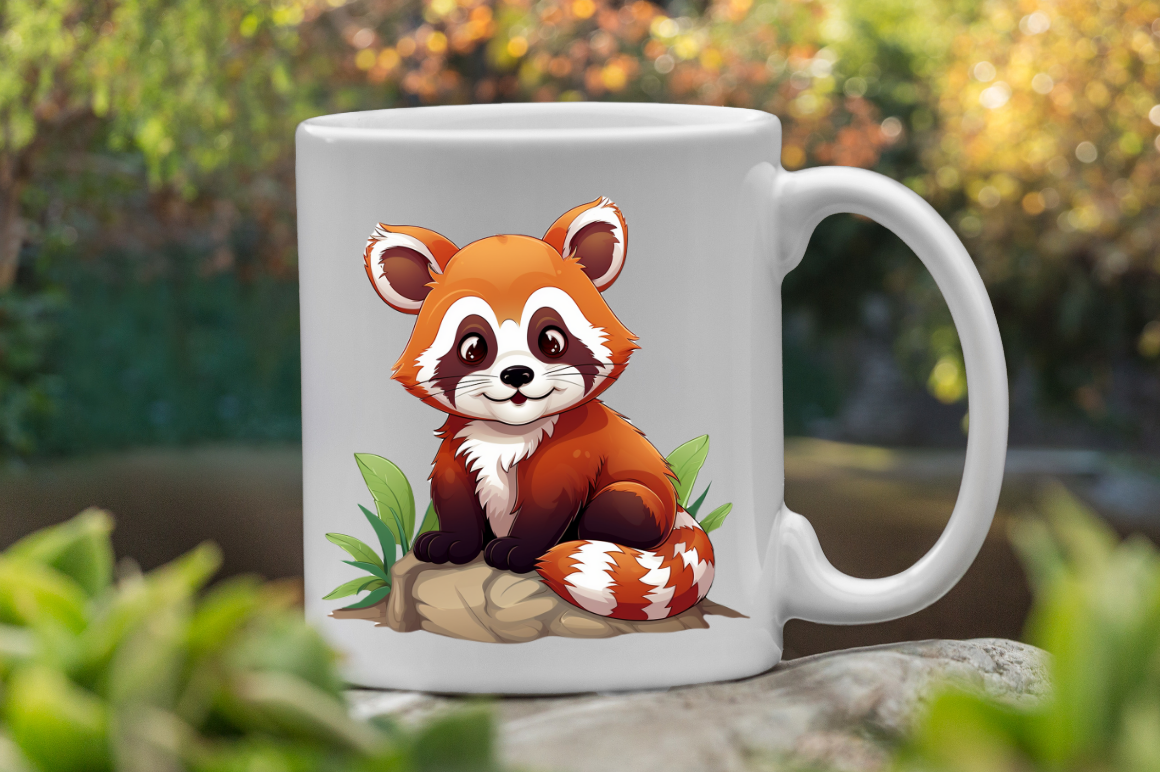 Cartoon Red Panda Clipart Bundle