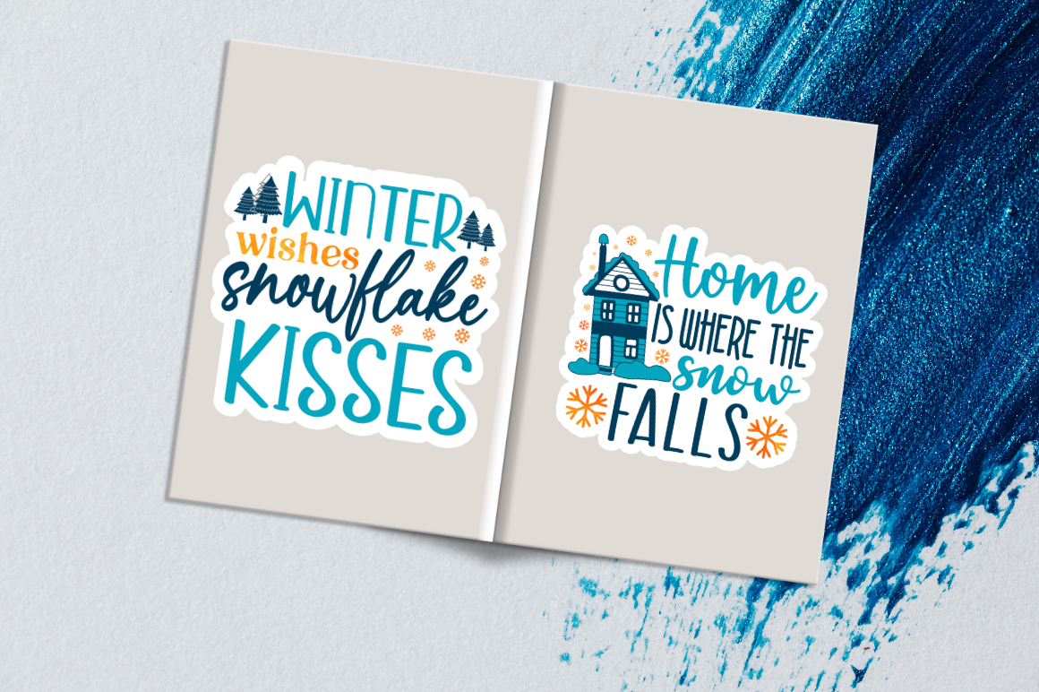 Winter Printable Stickers Png Bundle