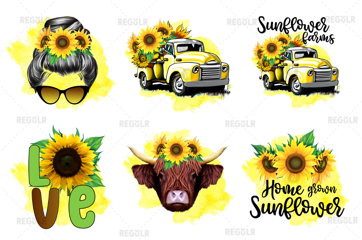 Sunflower Sublimation Design bundle