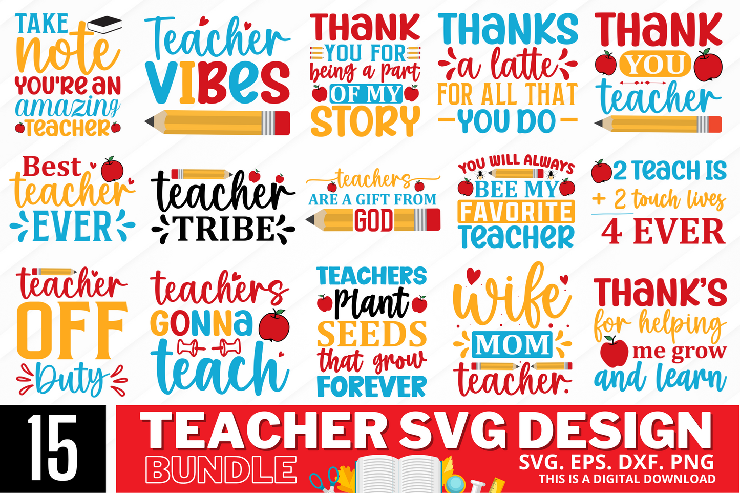 Teacher Svg PNG Designs Bundle