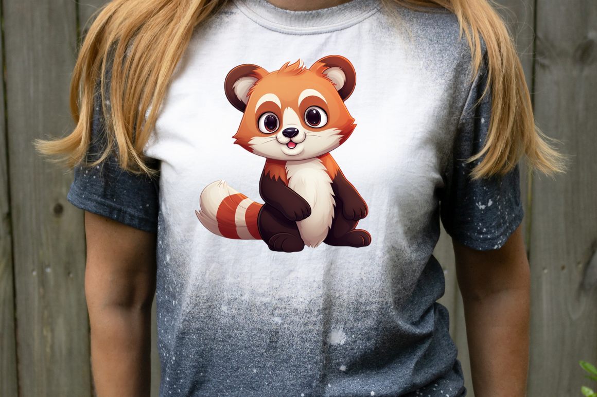 Cartoon Red Panda Clipart Bundle