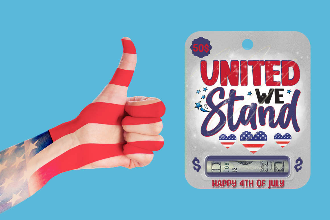 4Th Of July Money Card PNG Bundle