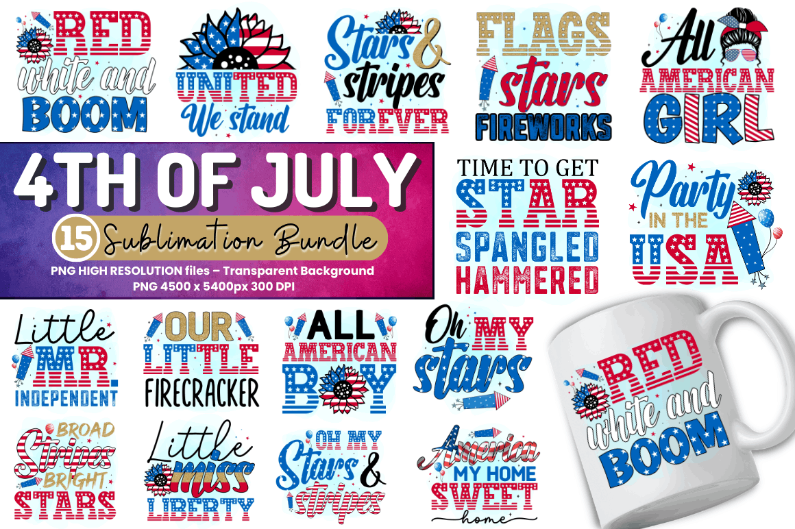 4th of July Sublimation png Bundle