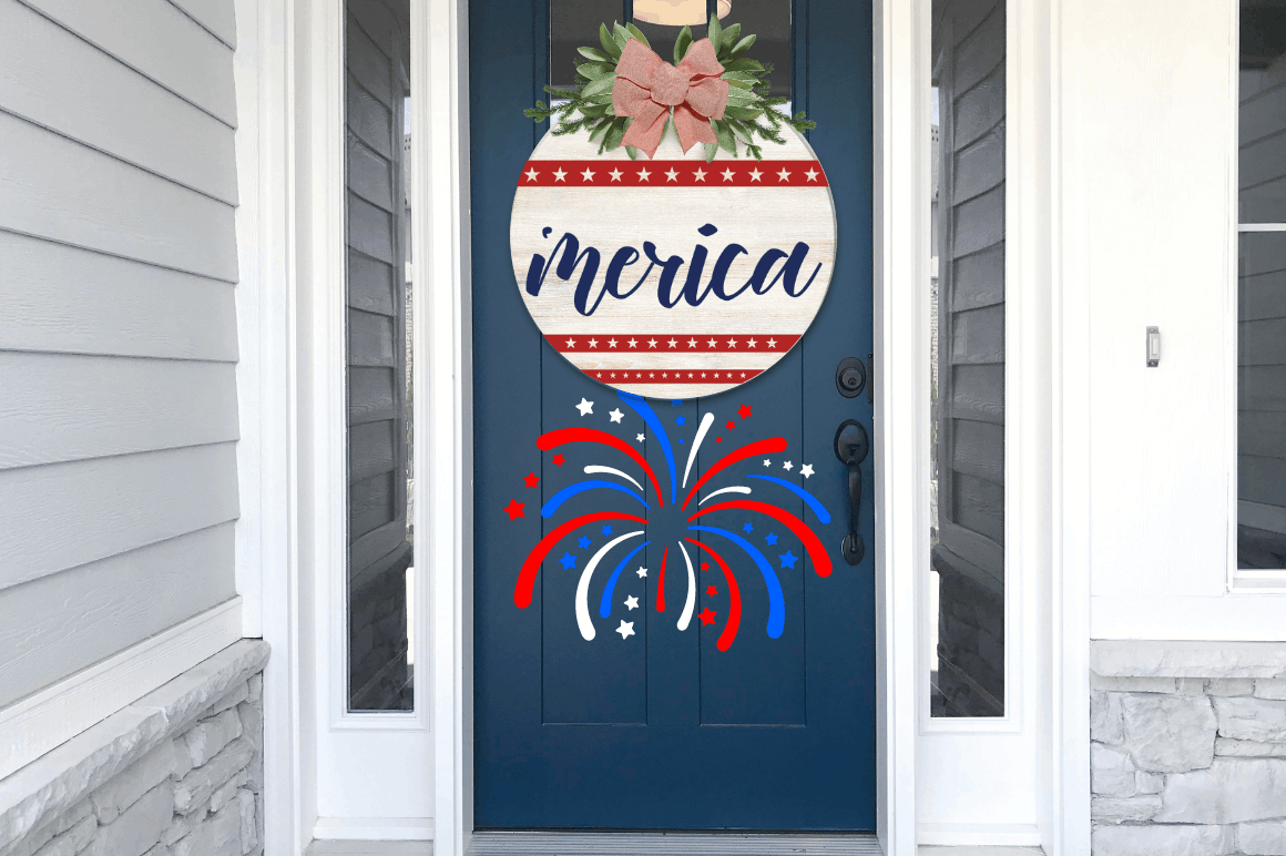 4th of July Door Round Signs PNG Bundle