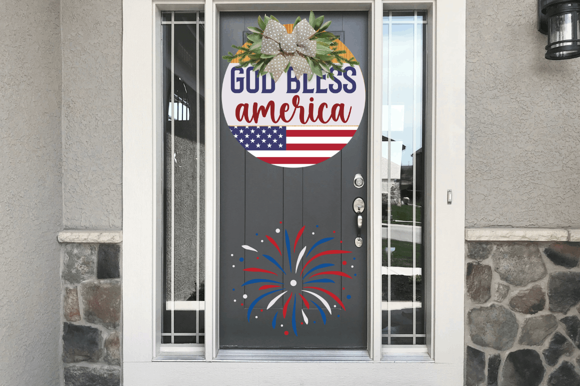 4th of July Door Round Signs PNG Bundle